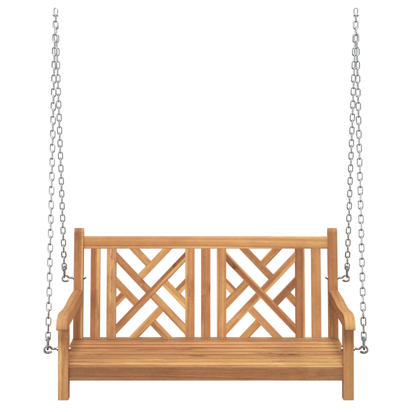 vidaXL Garden Swing Bench 114 x 60 x 64 cm Solid Teak Wood - Brown