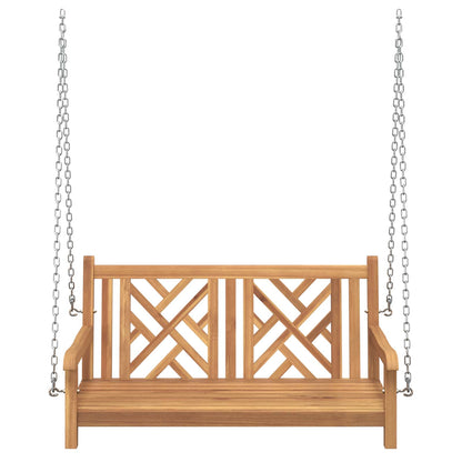 vidaXL Garden Swing Bench 114 x 60 x 64 cm Solid Teak Wood - Brown