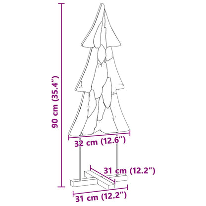 vidaXL Christmas Tree with Stand Brown 90 cm Solid teak wood