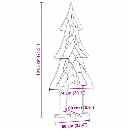 vidaXL Christmas Tree with Stand Brown 181.5 cm Solid teak wood