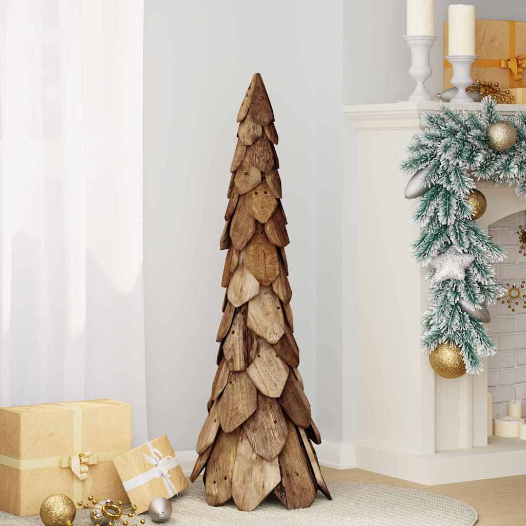 vidaXL Christmas Tree with Stand Brown 111 cm Solid teak wood