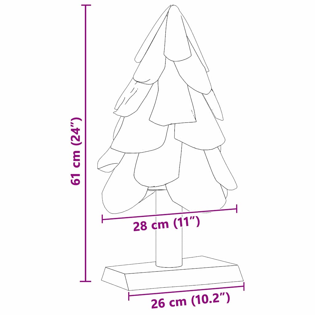 vidaXL Christmas Tree Brown 61 cm Solid teak wood