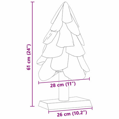 vidaXL Christmas Tree Brown 61 cm Solid teak wood