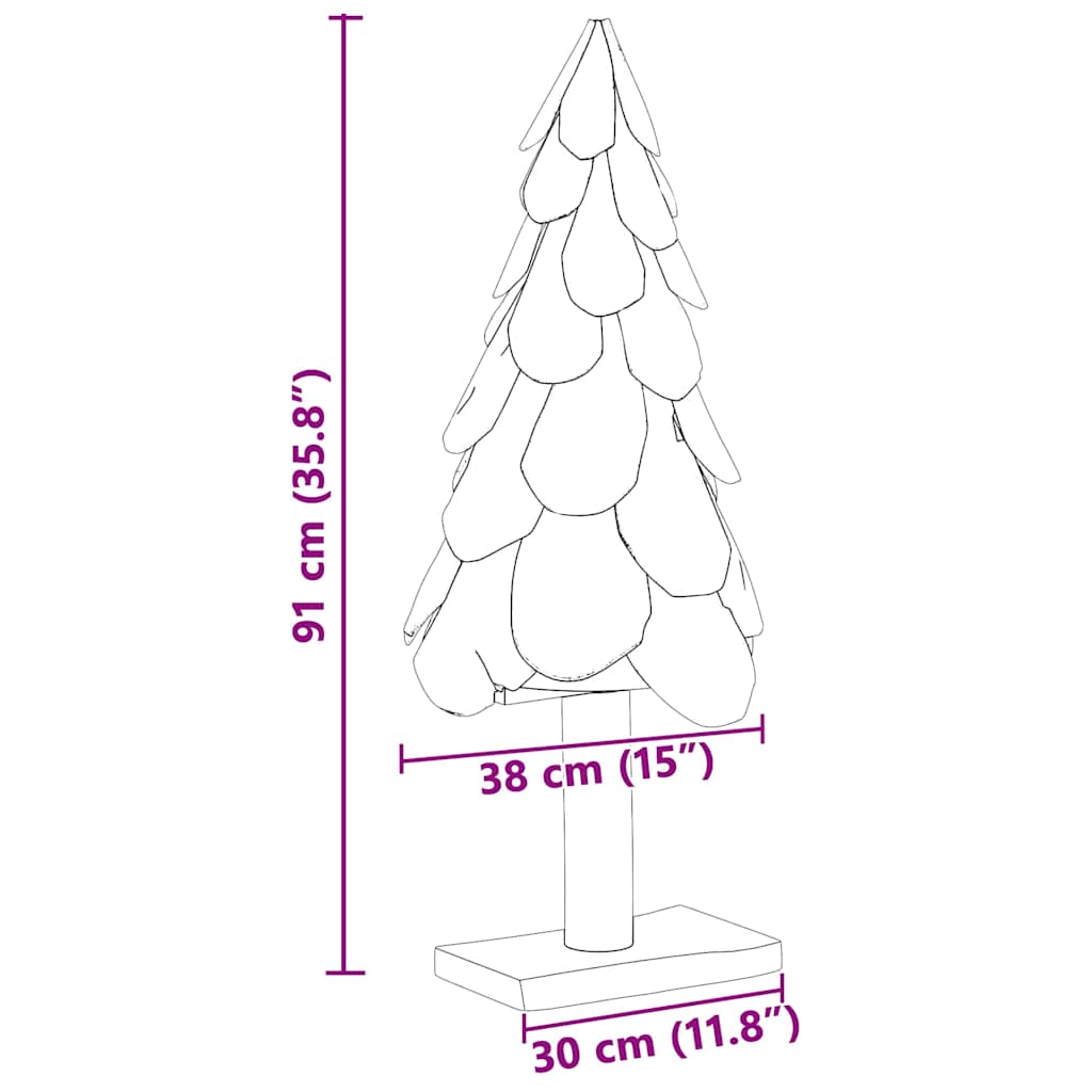 vidaXL Christmas Tree Brown 91 cm Solid teak wood