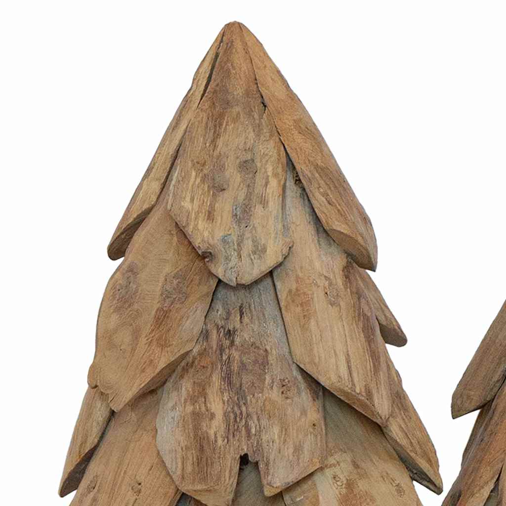 vidaXL Christmas Tree 3 pcs Brown 40 cm Solid teak wood