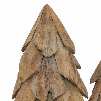 vidaXL Christmas Tree 3 pcs Brown 40 cm Solid teak wood