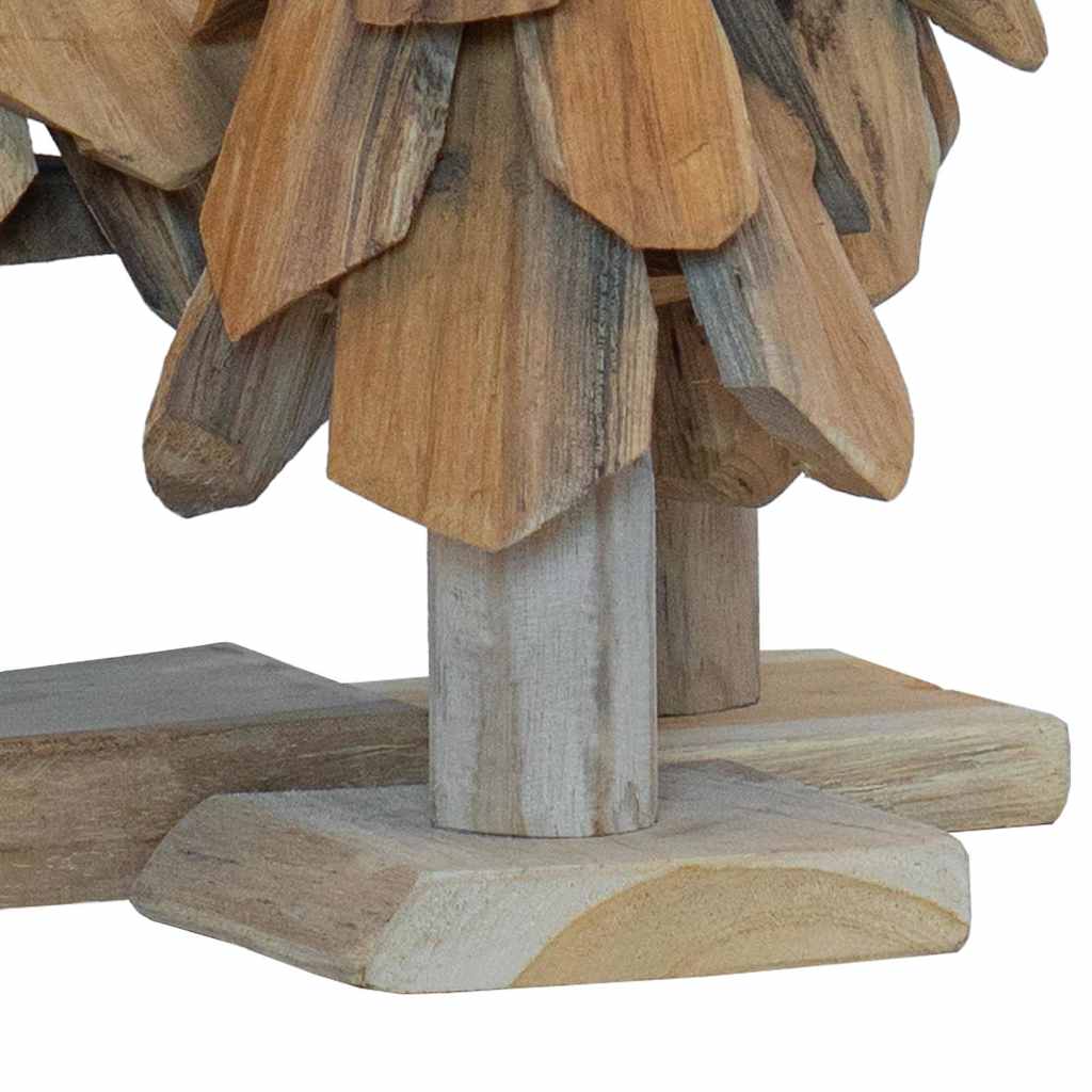 vidaXL Christmas Tree 3 pcs Brown 40 cm Solid teak wood
