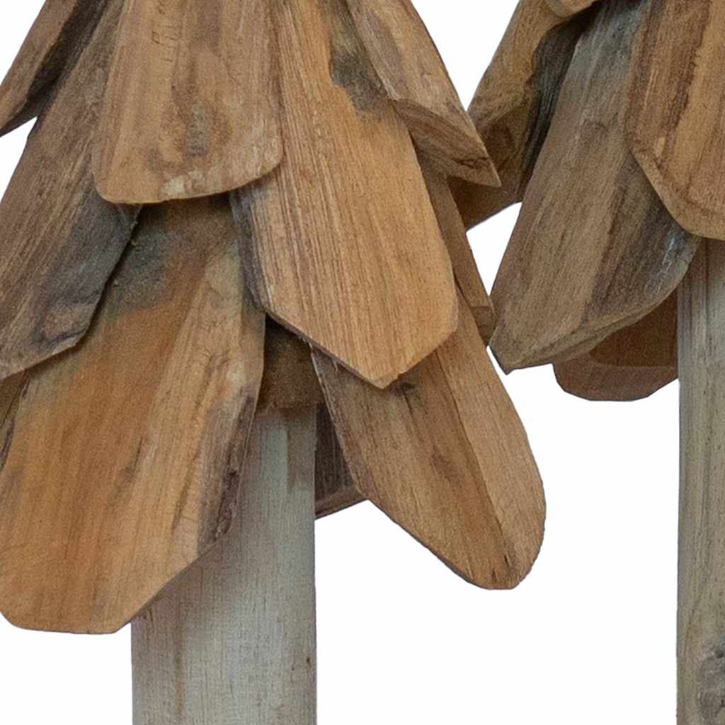 vidaXL Christmas Tree 3 pcs Brown 40 cm Solid teak wood
