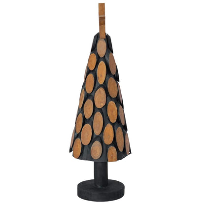 vidaXL Christmas Tree with Stand Brown 61 cm Solid teak wood