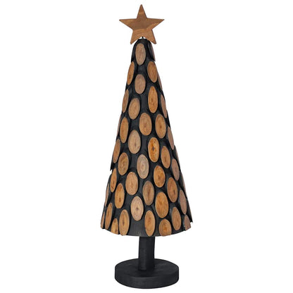 vidaXL Christmas Tree with Stand Brown 90 cm Solid teak wood - 56333