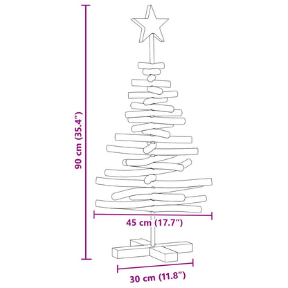vidaXL Christmas Tree Brown 90 cm Solid teak wood - 56353