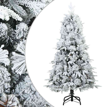vidaXL Artificial Hinged Christmas Tree Snow Flocked White 120 cm