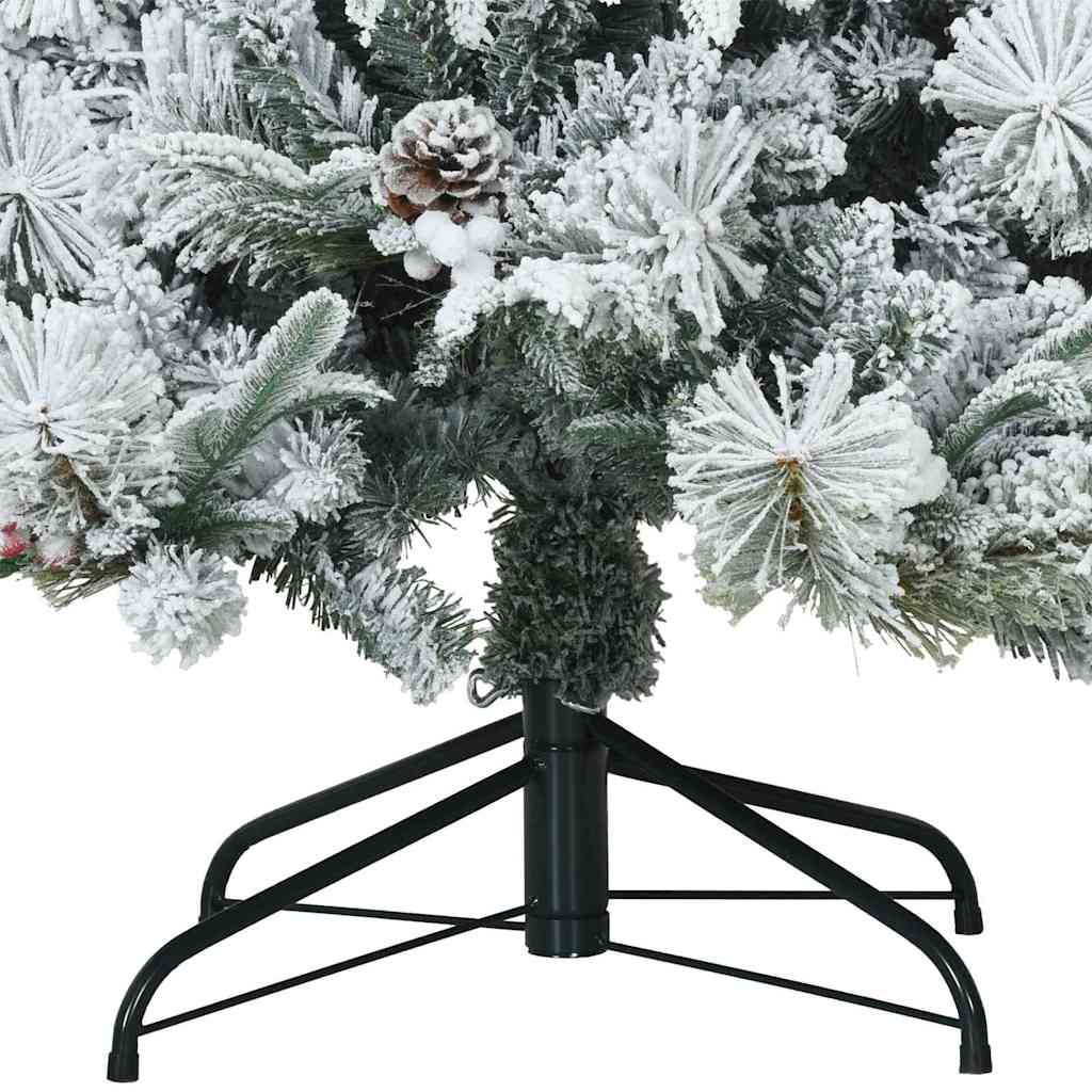 vidaXL Artificial Hinged Christmas Tree Snow Flocked White 240 cm