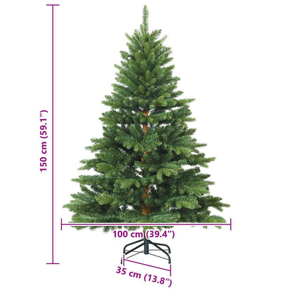 vidaXL Artificial Hinged Christmas Tree Green 150 cm PVC, PE and steel - 56703