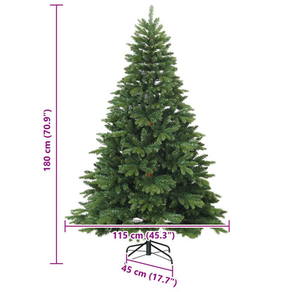 vidaXL Artificial Hinged Christmas Tree Green 180 cm PVC, PE and steel - 56710