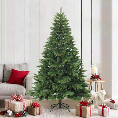 vidaXL Artificial Hinged Christmas Tree Green 210 cm PVC, PE and steel - 56711