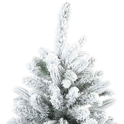 vidaXL Artificial Hinged Christmas Tree Snow Flocked White 180 cm - 56717
