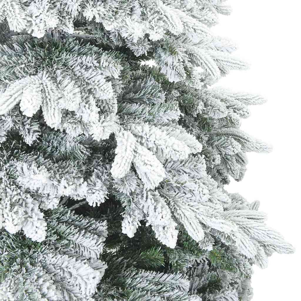vidaXL Artificial Hinged Christmas Tree Snow Flocked White 180 cm - 56717