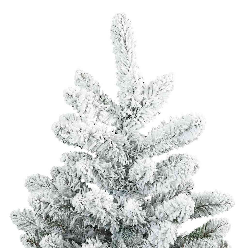 vidaXL Artificial Hinged Christmas Tree Snow Flocked White 150 cm - 56737