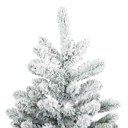 vidaXL Artificial Hinged Christmas Tree Snow Flocked White 150 cm - 56737