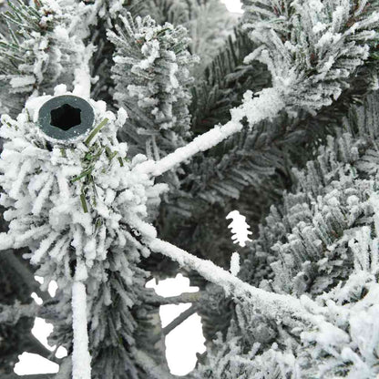 vidaXL Artificial Hinged Christmas Tree Snow Flocked White 180 cm - 56746