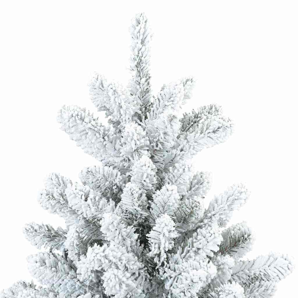 vidaXL Artificial Hinged Christmas Tree Snow Flocked White 210 cm - 56750