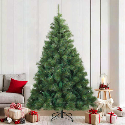 vidaXL Artificial Hinged Christmas Tree Green 210 cm PVC, steel - 56766