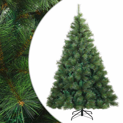 vidaXL Artificial Hinged Christmas Tree Green 210 cm PVC, steel - 56766