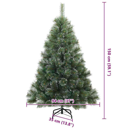 vidaXL Artificial Hinged Christmas Tree Snow Flocked Green 150 cm