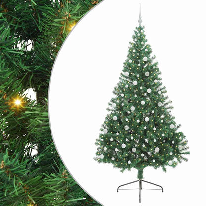 vidaXL Artificial Pre-lit Christmas Tree Green 240 cm PVC - 50609