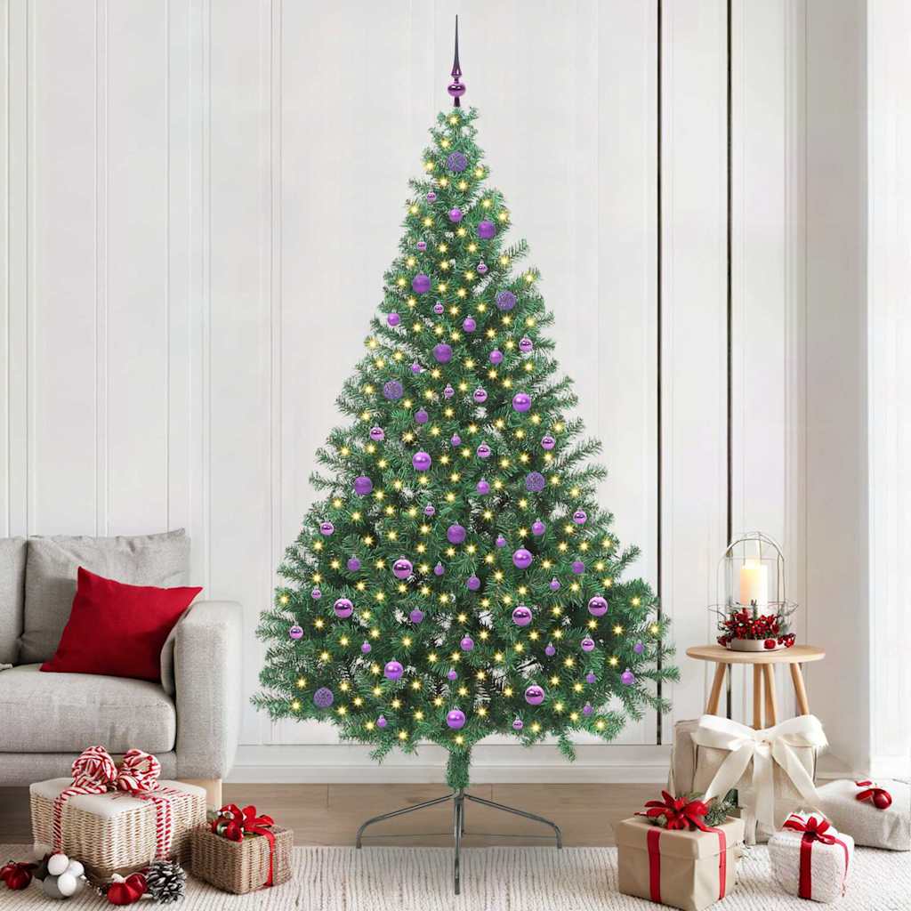 vidaXL Artificial Pre-lit Christmas Tree Green 240 cm PVC - 50612