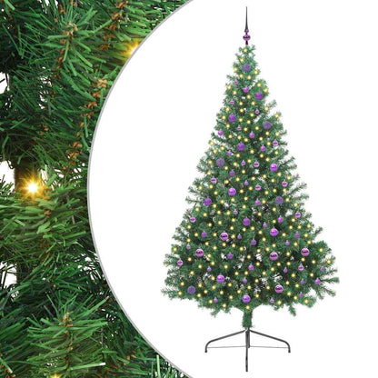 vidaXL Artificial Pre-lit Christmas Tree Green 240 cm PVC - 50612