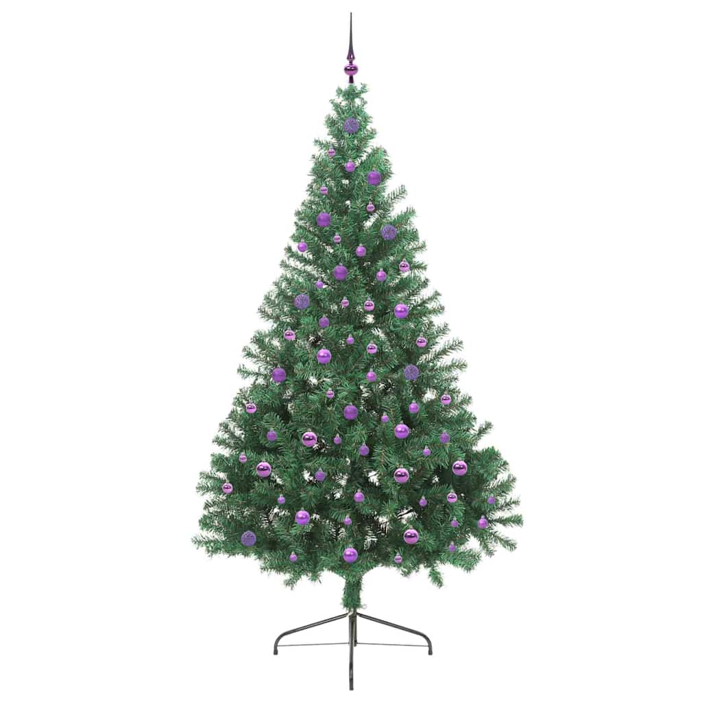 vidaXL Artificial Pre-lit Christmas Tree Green 240 cm PVC - 50612