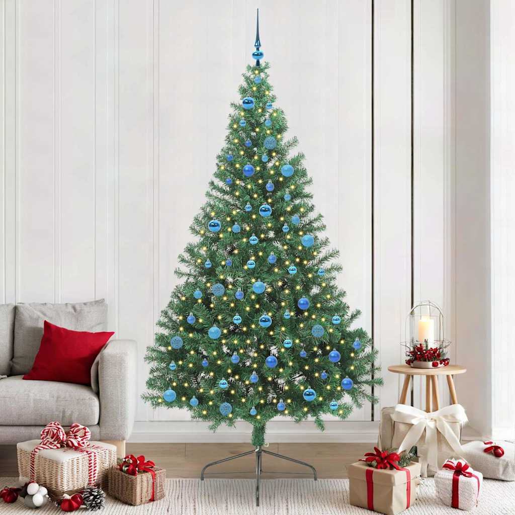 vidaXL Artificial Pre-lit Christmas Tree Green 240 cm PVC - 50615