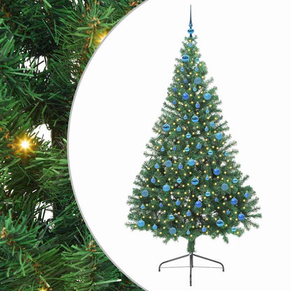 vidaXL Artificial Pre-lit Christmas Tree Green 240 cm PVC - 50615