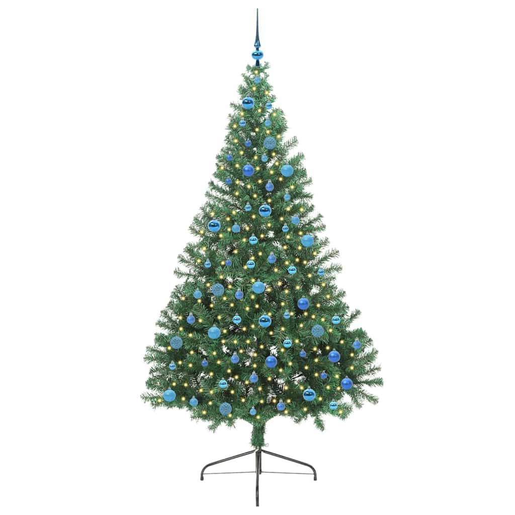 vidaXL Artificial Pre-lit Christmas Tree Green 240 cm PVC - 50615