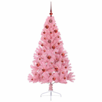 vidaXL Artificial Pre-lit Christmas Tree with 150 LEDs Pink 150 cm PVC - 50629
