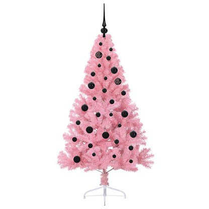 vidaXL Artificial Pre-lit Christmas Tree with 150 LEDs Pink 150 cm PVC - 50631