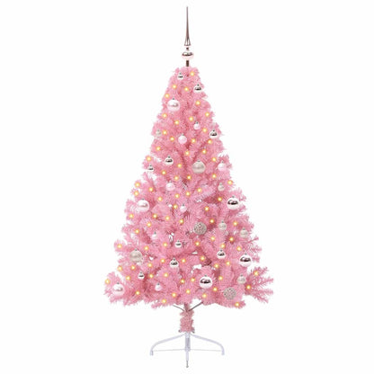 vidaXL Artificial Pre-lit Christmas Tree with 150 LEDs Pink 150 cm PVC - 50632