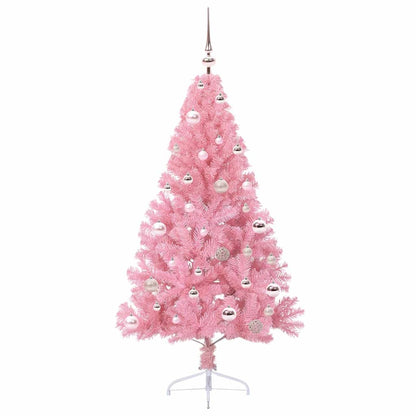 vidaXL Artificial Pre-lit Christmas Tree with 150 LEDs Pink 150 cm PVC - 50632