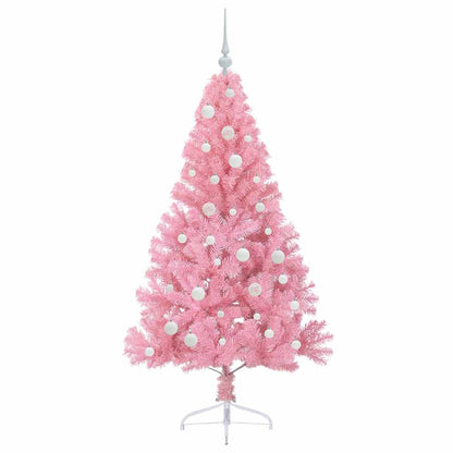 vidaXL Artificial Pre-lit Christmas Tree with 150 LEDs Pink 150 cm PVC - 50637