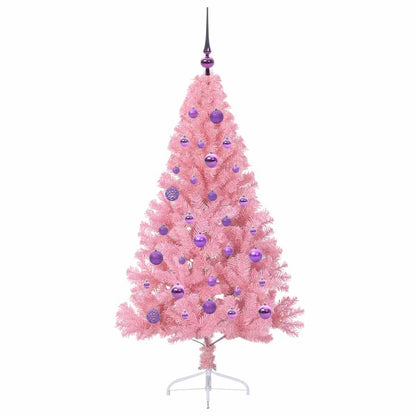 vidaXL Artificial Pre-lit Christmas Tree with 150 LEDs Pink 150 cm PVC - 50646