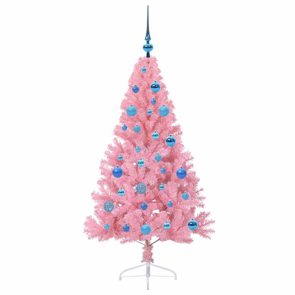 vidaXL Artificial Pre-lit Christmas Tree with 150 LEDs Pink 150 cm PVC - 50647