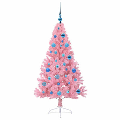 vidaXL Artificial Pre-lit Christmas Tree with 150 LEDs Pink 150 cm PVC - 50647