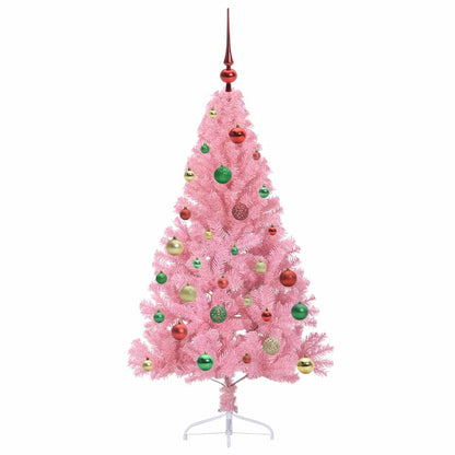 vidaXL Artificial Pre-lit Christmas Tree with 150 LEDs Pink 150 cm PVC - 50648