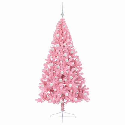 vidaXL Artificial Pre-lit Christmas Tree with 300 LEDs Pink 180 cm PVC - 50659