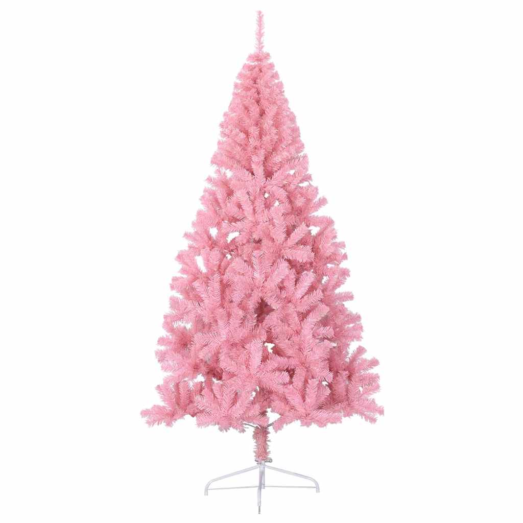 vidaXL Artificial Pre-lit Christmas Tree with 300 LEDs Pink 180 cm PVC - 50659