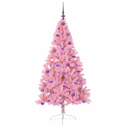 vidaXL Artificial Pre-lit Christmas Tree with 300 LEDs Pink 180 cm PVC - 50660
