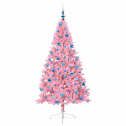 vidaXL Artificial Pre-lit Christmas Tree with 300 LEDs Pink 180 cm PVC - 50667