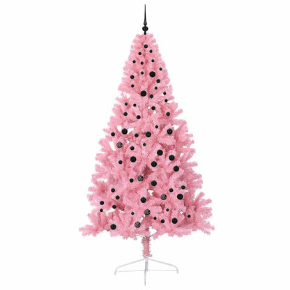 vidaXL Artificial Pre-lit Christmas Tree with 300 LEDs Pink 240 cm PVC - 50683